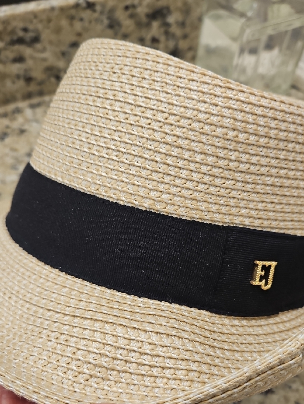 Eric Javits Straw Fedora in Natural with Black Band New - Picture 15 of 15